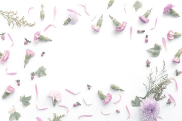 White & Pink Flowers Abstract Floral Background