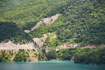 The Zhinvali reservoir in Georgia. Water source for Tbilisi