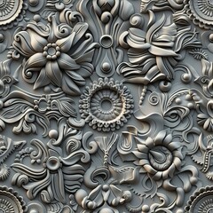 3D mandalas layered with boho symbols and textures, creating a deep, intricate pattern. Seamless Pattern, Fabric Pattern, Tumbler Wrap, Mug Wrap.
