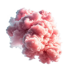 Pink cloud isolated on white background. Design element.
