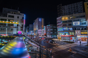 山形駅前の夜景