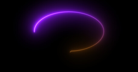 Colorful simple neon sign chat bubble typing icon in black. Message typing cloud speech dialogue neon frame. Speech balloon cartoon-style light chat icon sign high-quality stock illustration.