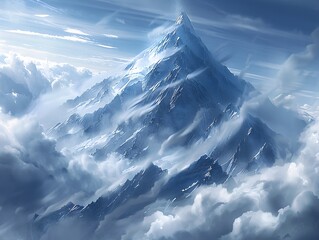 Ambitious Mountain Peak A Lofty D Symbolizing the Desire to Reach the Heavens