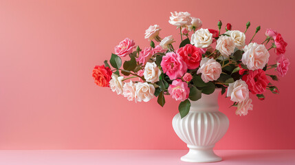 bouquet of pink flowers in vase