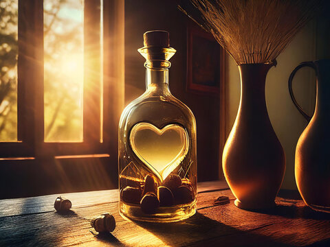 A heart in a bottle