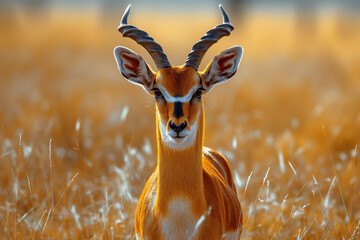 impala antelope in national park - obrazy, fototapety, plakaty