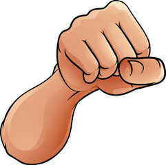 A fist punching from the front front hand knuckles cartoon