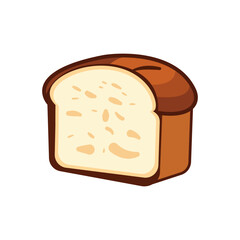 Slice of bread icon on white background.