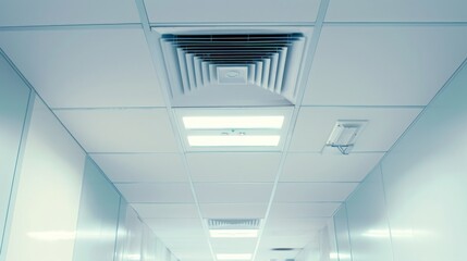 Fototapeta premium Commercial air conditioner installed on the ceiling