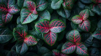   A red and green foliage plant, topped with a blend of red and green leaves
