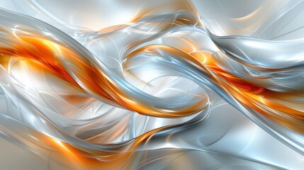   A detailed depiction of an orange and white wave against a gray backdrop, framed by black and white borders ..Detailed image: orange-