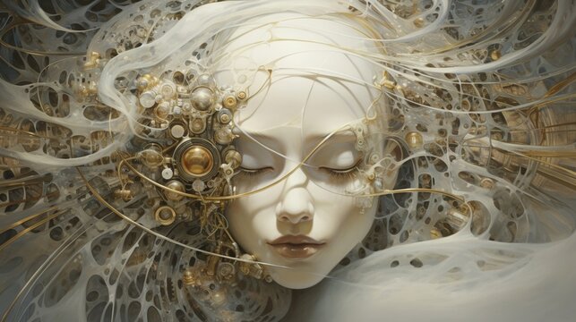 A prophetic vision of the future portrayed through symbolic imagery and ethereal textures