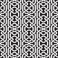 Vector damask seamless retro pattern background polygon geometry cross frame chain. Elegant luxury black and white tone design for wallpapers, backdrops and page fill.