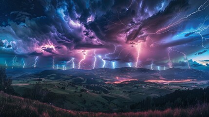 Electrifying Skyline With Lightning Show