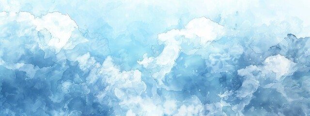 blue and white colour sky theme water colour painting