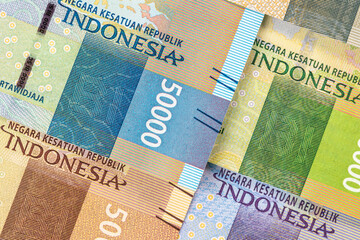 Indonesia Money, Financial Concept, Close up, flat lay