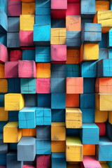 Colorful cubes pattern for background