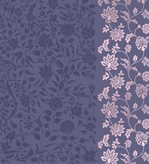 wedding card design, traditional paisley floral pattern , royal India	