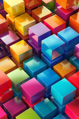 Colorful cubes pattern for background