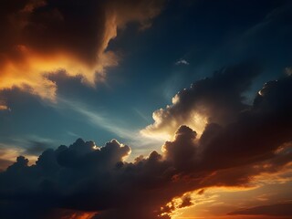 Fototapeta premium abstarct sunset wallpaper and backgroun light golden cloud