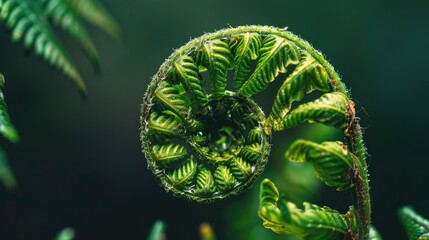 An image showing the close up of a fern leaf unfolding