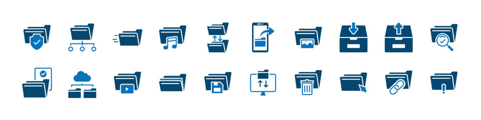 set of document icons, folder, office, files