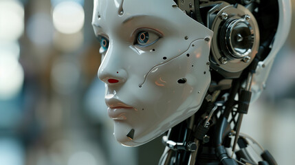 Fototapeta premium modern AI robot portrait 