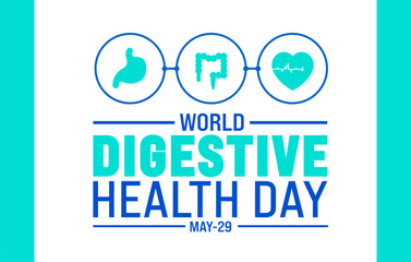 World Digestive Health Day background template. Holiday concept. use to background, banner, placard, card, and poster design template with text inscription and standard color. vector illustration.