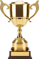 Fototapeta na wymiar golden trophy,trophy made of gold isolated on white or transparent background,transparency 