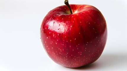 Bright and Fresh Red Apple in Simplistic Purity on White Background