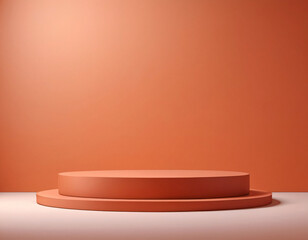 Fototapeta na wymiar orange geometric product stand 