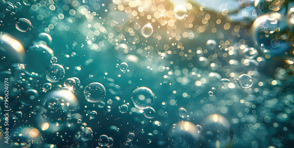 Poster underwater bubbles. generative ai.