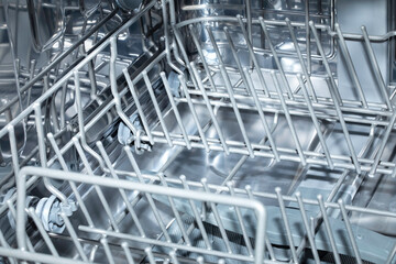 Dishwasher interior, dishwasher basket, rod structures, orginizer.