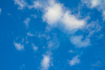 clear blue sky with beautiful white clouds
