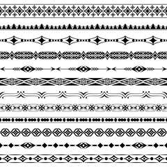 Collection of vector brushes with geometric patterns
