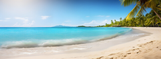 
Imagine
3d




Sunny tropical ocean beach with palm trees and turquoise water background