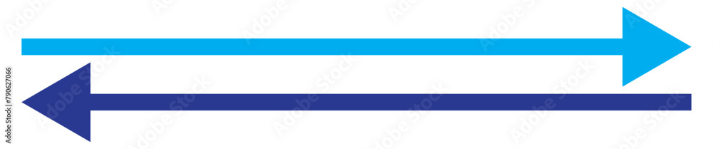 Poster horizontal long arrow signs. dual thin long double ended arrow. arrow pointer vector icon isolated o