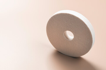 Polishing wheel from the machine. Natural felt for polishing and sharpening tools.
