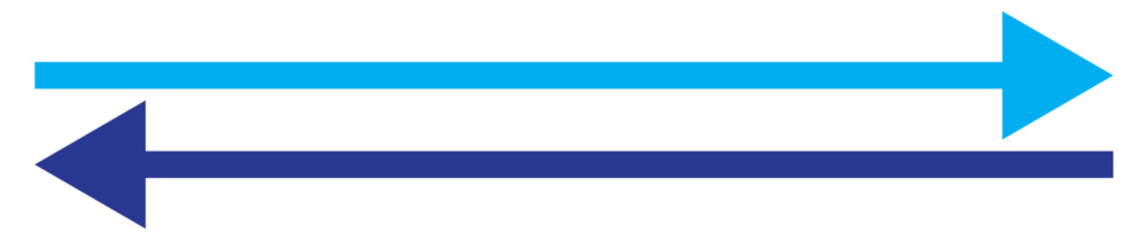 Obraz premium Horizontal long arrow signs. Dual thin long double ended arrow. Arrow pointer vector icon isolated on white background. Simple illustration. 11:11