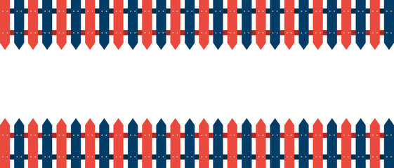 Obraz premium Fence Frame isolated white background with copy space. Fencing Border with Blank backdrop. Groovy vector can used Web banner, poster design template. EPS 10