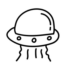 UFO of space doodle icon