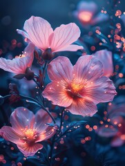 Quiet moments in celestial gardens, where flowers bloom in space 