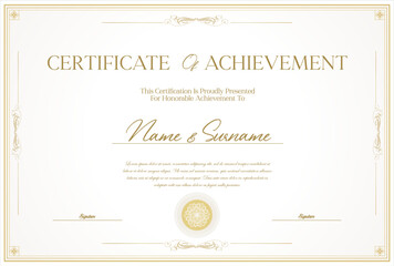 Certificate or diploma template retro design illustration - 790631061