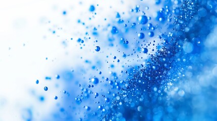 Blue abstract glow drops on white background