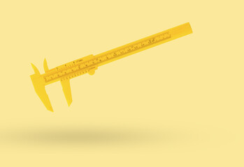 Classic yellow caliper on a yellow background.