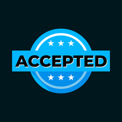 Accepted approval member business company label badge icon design vector
