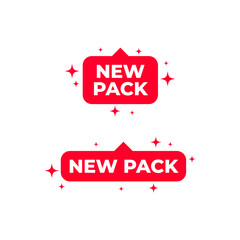 New pack products item branding button icon label design vector