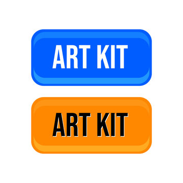 Art kit artist painting kit button icon label design vector