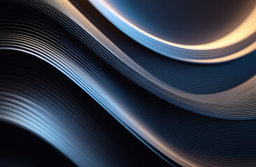Abstract background - wavy curved lines with gradient and space to copy
