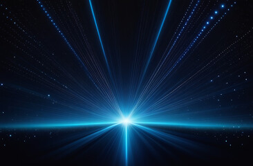 Abstract background - the glow of a starry dark sky with rays and stars on a dark background.